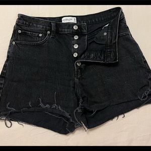 Abercrombie & Fitch Black Denim High Waist Shorts